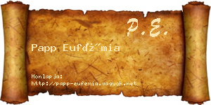 Papp Eufémia névjegykártya