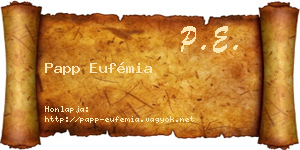 Papp Eufémia névjegykártya